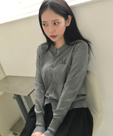 MARAIS 7 BUTTON CROP HENRY NECK CARDIGAN (8COLOR)
