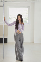 lace pocket wide slacks