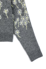 Flower Wool Cardigan [Gray]