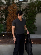 Mon pigment ribbed polo shirt