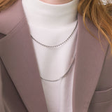 [Two-line set] Surgical steel necklace_CLEF TWO TONE NEC