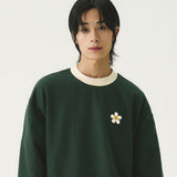 [UNISEX] クリームフラワードットカラーブロックマントゥマン