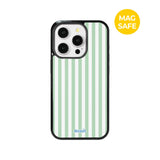 【MADE】Pastel Stripe_Green iPhone case [Glossy Glass/Magsafe]