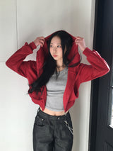 エンドUネックアイレットスタッドクロップTシャツ (6c)
