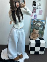 TRACK WIDE TAPING BALLOON LONG PANTS 💙🖤🤍3COLOR