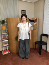 シルキーピンタックブラウス