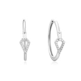 Geometric 925 Silver +Rhodium plating Hoop Ring Earring E059-17H