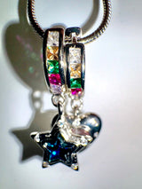 3 way heart star necklace (2set)