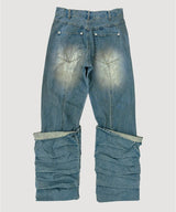 OVERLAP TUCK DENIM PANTS