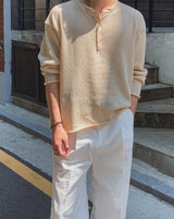 Aerin See-through Henley Neck Knit