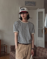 ケリーストライプカラーマッチング半袖Tシャツ