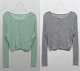 Judy See-through Round Neck Cardigan