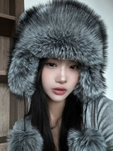 Mini tail soft fur eared fur hat (4 colors)