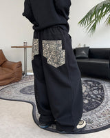 Denid Leopard Double Pocket Pants