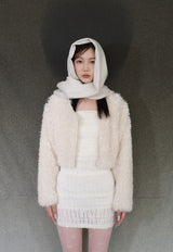 百合 Oriental paisley muffler (White)