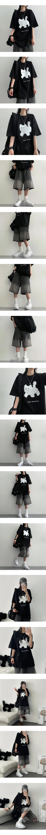 Rum Firm Cats Over Fit Short Sleeve T-Shirt