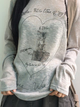 Vintage Cat Lettering T-Shirt