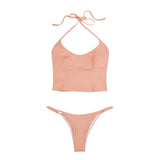 Adore halter top bikini set [peach]