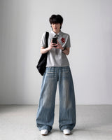 Visor Wrinkle Wide Denim