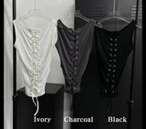 Curve islet sleeveless(3color)