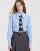 Basic Oxford Oversized Tie Shirt Sky Blue