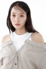 LOOSE OFF-SHOULDER SHIRT_BEIGE