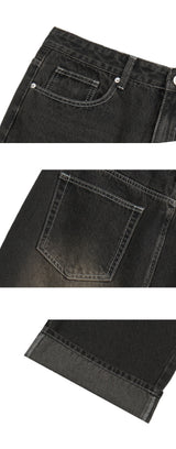 ベーシックデニムパンツ (dark black)