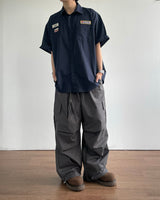 Temple linen short-sleeved shirt