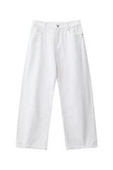 Washed Straight Leg Denim Jeans