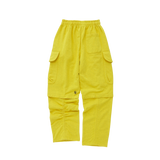 Back point shirring cargo sweat pants (Melange Yellow)