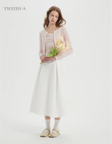 May pintuck flare long skirt