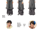sillysis 青いチェック柄のレースドローストリングポケットパンツ、ゆったりデザイン、金属ボタン、ワイドレッグカジュアルパンツ