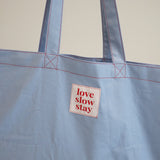 red stitch eco bag-sky