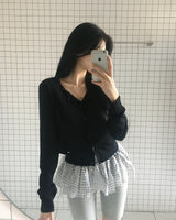 [MADE] イブン,シースルーロングスリーブカーディガン