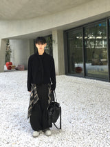 ラフィチェックレイヤードワイドパンツ 2C