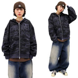 Vintage Two-Way Camo Hood Zip-Up