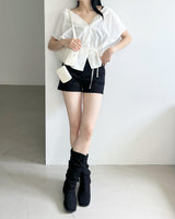 Ranie two-way choker cropped blouse
