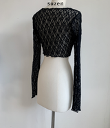 Lua see-through lace cardigan (2color)
