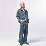 JINRO DENIM CROP TRUCKER JACKET 