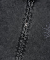 WASHED SOLAR APPLIQUE ZIP UP HOODIE