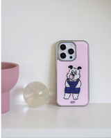 Bubble Gum epoxy bumper smartphone case(pink silver)
