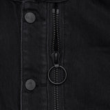 ブラックルーズフィットクロップドデニムジャケット code 20003