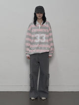 STUDDED CARGO PANTS CHACOAL