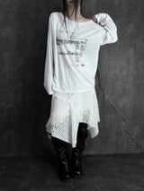 uncut lace skirt (2color)