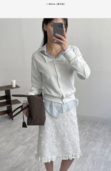 Forming Boat Neck Cardigan T-shirt