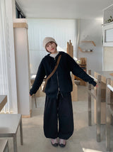 [unisex] ケルトウールオーバーニットフードジップアップ
