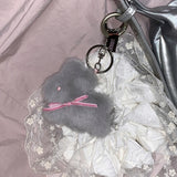 Bunny Popo Doll Keyring (blue silver)