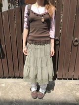 deer vintage layered skirt 