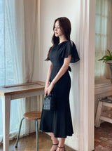 Andeu Cowl Neck Ruffle Mermaid Long One Piece