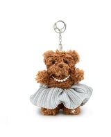 26SS★ Colombe d'Or Pleated Hair Scrunchie + Teddy Bear Keyring Set